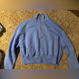 Baby blue crop quarter zip